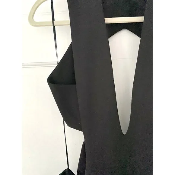 Solace London Plunging Black Gown with Cut Outs - Picture 8 of 14